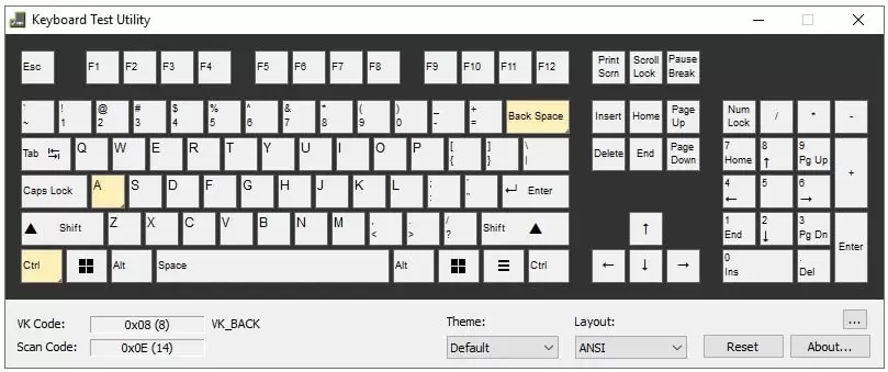 استفاده از نرم افزار keyboard test utility برای تست بخش صفحه کلید